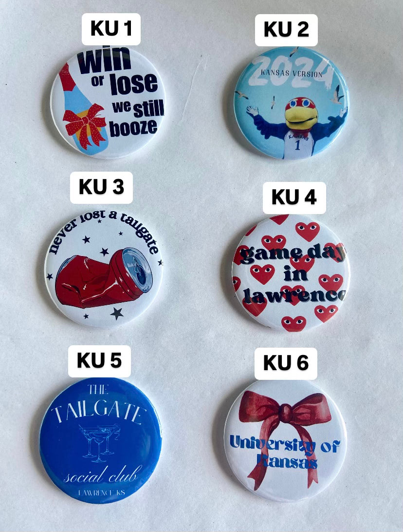 KU Game day Pins