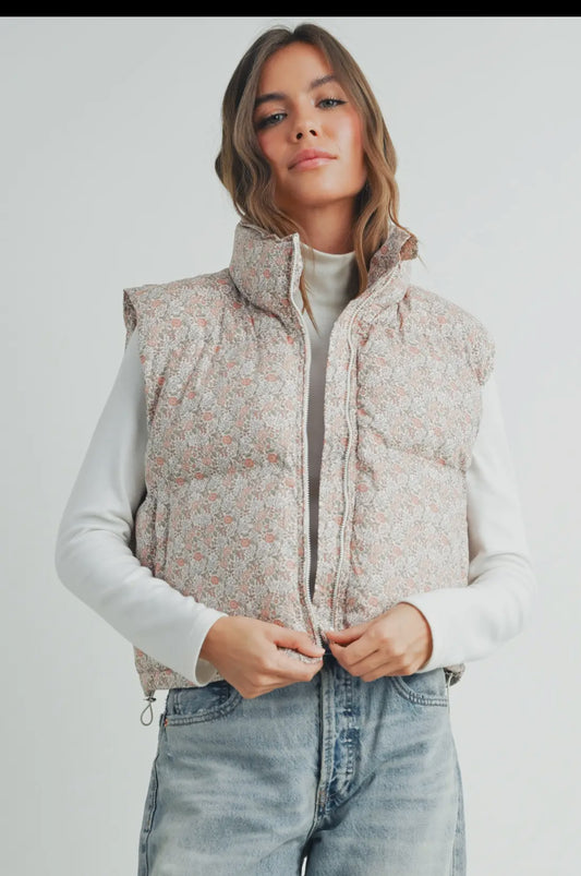 Blushing Floral Vest