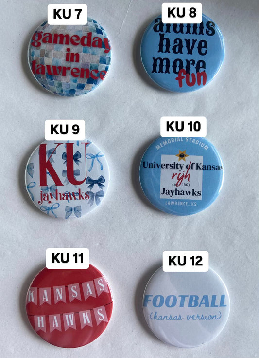 KU Game day Pins