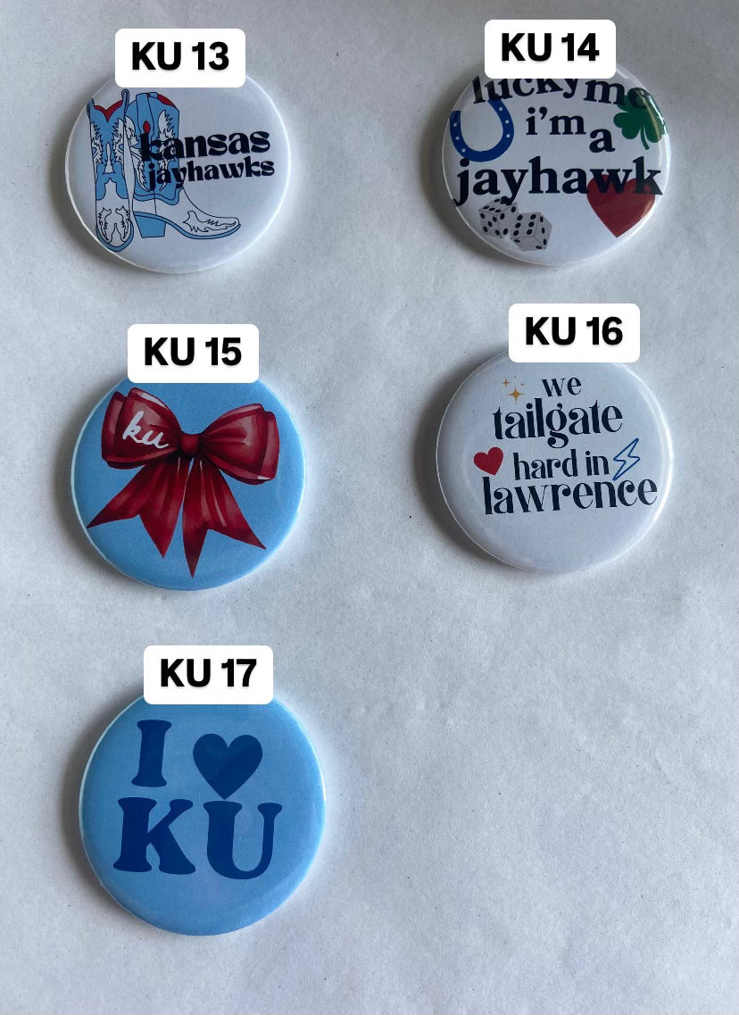 KU Game day Pins